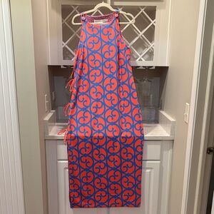 Gretchen Scott Designs Blue and Orange Maxi Dress, Sz L